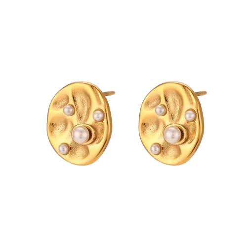 Vesta Fresh Water Pearl and Gold Earrings