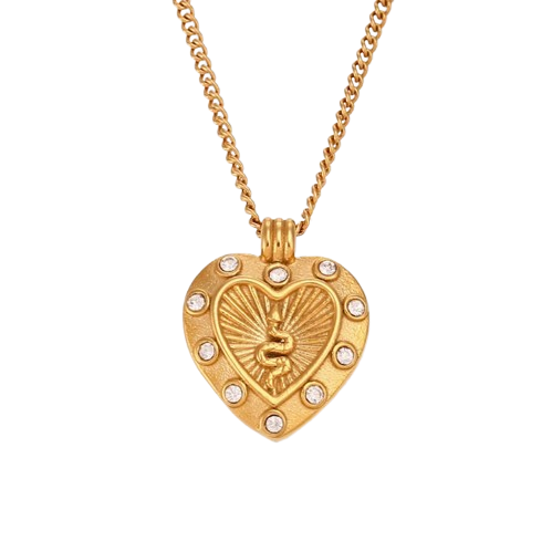 Emilia Snake Heart Pendant Necklace
