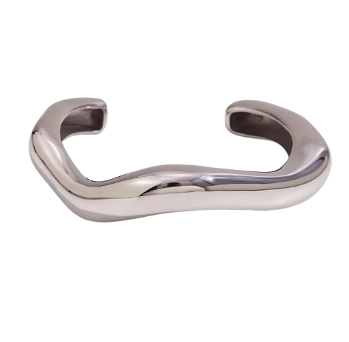 Abstract Cuff in Silver