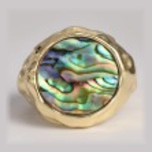 Abalone Dome Ring in 18K gold vermeil with abalone shell